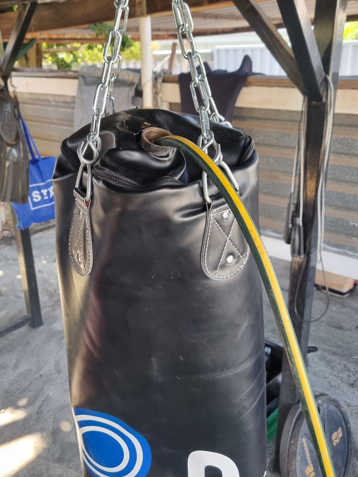 Filling the WAIP Boxing Bag with water